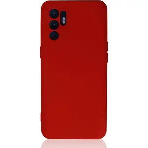 Oppo Reno 6 Kılıf Nano İçi Kadife Silikon - Kırmızı