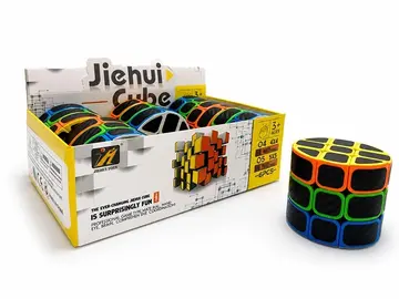 Silindir Zeka Küpü - Karbon Fiber Görünümlü Eğri Yüzeyli Akıl Oyunu