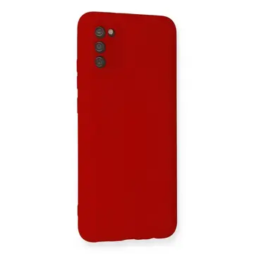 Samsung Galaxy A03s Kılıf Nano İçi Kadife Silikon - Kırmızı
