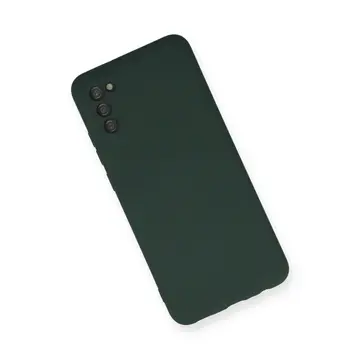 Samsung Galaxy A03s Kılıf Nano İçi Kadife Silikon - Koyu Yeşil