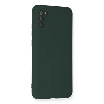 Samsung Galaxy A03s Kılıf Nano İçi Kadife Silikon - Koyu Yeşil
