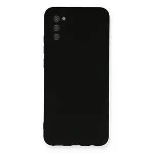 Samsung Galaxy A03s Kılıf Nano İçi Kadife Silikon - Siyah