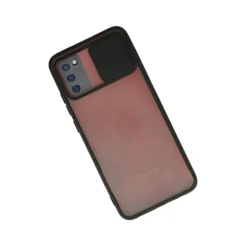 Samsung Galaxy A03s Kılıf Palm Buzlu Kamera Sürgülü Silikon - Siyah