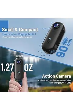 Mini Wıfı Aksiyon Kamerası 1080p Taşınabilir Vücut Kamerası Giyilebilir Video Kaydedici Siyah