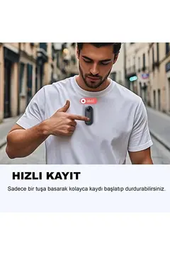 Mini Wıfı Aksiyon Kamerası 1080p Taşınabilir Vücut Kamerası Giyilebilir Video Kaydedici Siyah