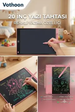 20 Inc Renkli Lcd Grafik Dijital Kalemli Çizim Tableti Yazı Tahta Not Yazma Eğitim Tableti Mavi