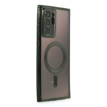 Samsung Galaxy Note 20 Ultra Kılıf Kross Magneticsafe Kapak - Koyu Yeşil