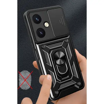 Vivo Y27 Kılıf Pars Lens Yüzüklü Silikon - Kırmızı