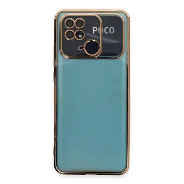 Xiaomi Redmi 10c Kılıf Razer Lensli Silikon - Gold