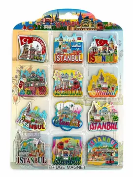İstanbul Temalı Silikon Buzdolapı Süsü Magnet 12'li Set
