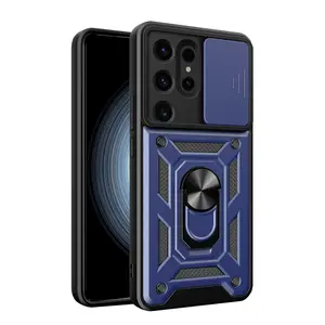 Samsung Galaxy S24 Ultra Kılıf Pars Lens Yüzüklü Silikon - Lacivert