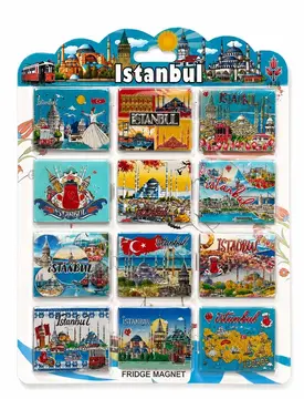 İstanbul Temalı Silikon Buzdolapı Süsü Magnet 12'li Set