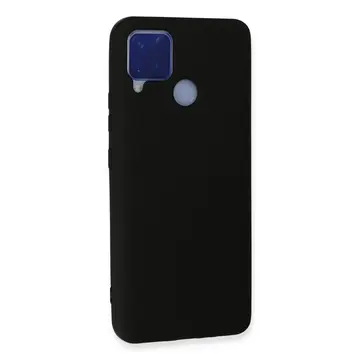Realme C15 Kılıf Nano İçi Kadife Silikon - Siyah