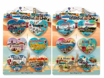 İstanbul Temalı Silikon Buzdolapı Süsü Magnet 6'lı Set