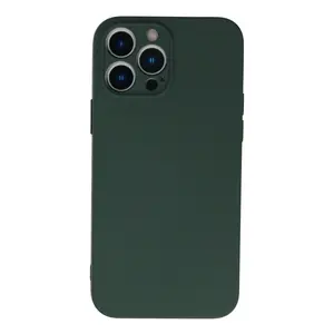 İphone 13 Pro Kılıf Nano İçi Kadife Silikon - Koyu Yeşil