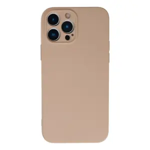 İphone 13 Pro Kılıf Nano İçi Kadife Silikon - Pudra