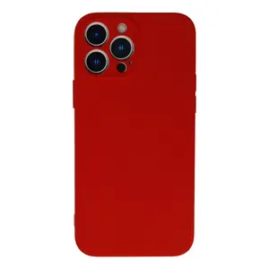İphone 13 Pro Max Kılıf Nano İçi Kadife Silikon - Kırmızı