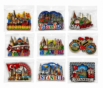 İstanbul Temalı Ahşap Buzdolapı Süsü Magnet