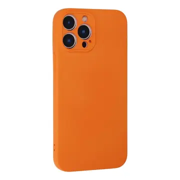İphone 13 Pro Max Kılıf Nano İçi Kadife Silikon - Turuncu