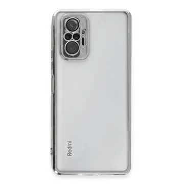 Xiaomi Redmi Note 10 Pro Kılıf Razer Lensli Silikon - Gümüş