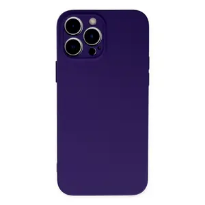İphone 13 Pro Max Kılıf Nano İçi Kadife Silikon - Mor
