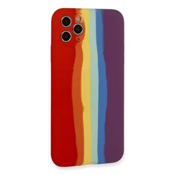 İphone 11 Pro Kılıf Ebruli Lansman Silikon - Kırmızı-mor