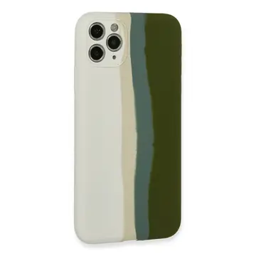 İphone 11 Pro Kılıf Ebruli Lansman Silikon - Beyaz-yeşil
