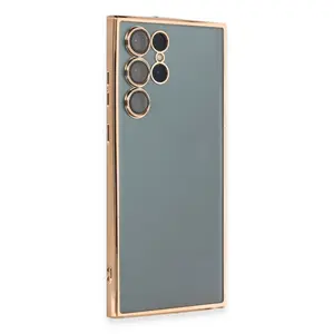 Samsung Galaxy S22 Ultra Kılıf Razer Lensli Silikon - Gold