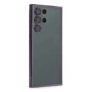 Samsung Galaxy S22 Ultra Kılıf Razer Lensli Silikon - Mor
