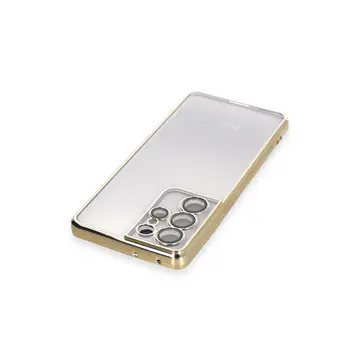 Samsung Galaxy S21 Ultra Kılıf Razer Lensli Silikon - Gold