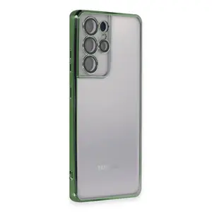 Samsung Galaxy S21 Ultra Kılıf Razer Lensli Silikon - Yeşil