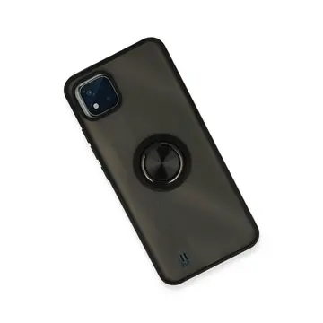 Realme C11 2021 Kılıf Montreal Yüzüklü Silikon Kapak - Siyah