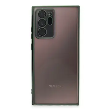 Samsung Galaxy Note 20 Ultra Kılıf Razer Lensli Silikon - Yeşil