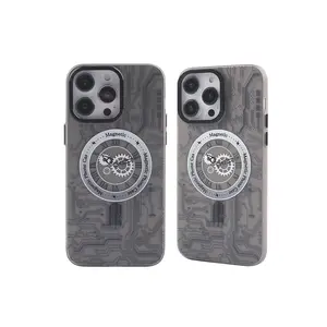 İphone 14 Pro Max Kılıf Apollo Magneticsafe Desenli Kapak - Apollo Siyah - 1