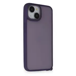 İphone 14 Kılıf Elegant Kapak - Derin Mor
