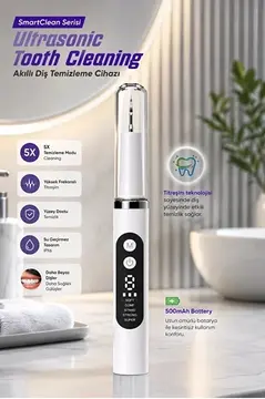 Ultrasonik Diş Temizleme Cihazı 5 Modlu Akıllı Diş Tartarı Ve Plak Temizleyici