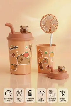 Bardak Model Mini Ayıcıklı Fan