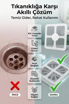 Gider Kapatıcı Pislik Tutucu Kendinden Yapışkanlı Gider Kapağı