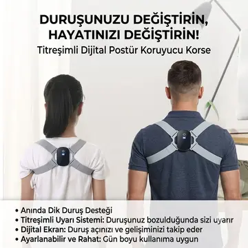 Dijital Ekran Titreşimli Dik Durma Korsesi