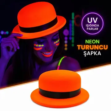 Neon Pembe Uv Parti Şapkası Plastik