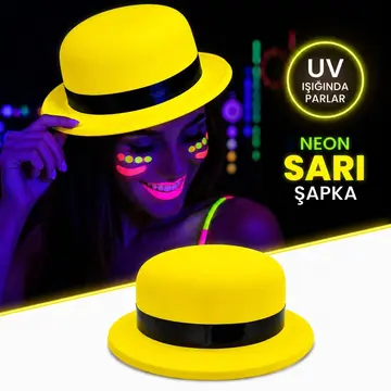 Neon Pembe Uv Parti Şapkası Plastik