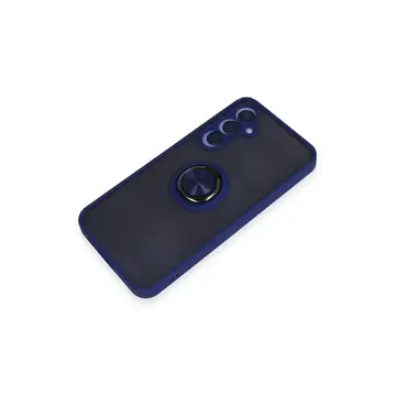 Samsung Galaxy A25 5g Kılıf Montreal Yüzüklü Silikon Kapak - Lacivert