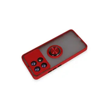 Xiaomi Poco X6 Pro Kılıf Montreal Yüzüklü Silikon Kapak - Kırmızı