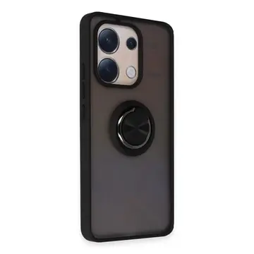 Xiaomi Redmi Note 13 4g Kılıf Montreal Yüzüklü Silikon Kapak - Siyah