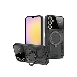 Samsung Galaxy A35 5g Kılıf Joy Lens Standlı Kapak - Siyah