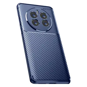 Realme 12 Pro Plus Kılıf Auto Focus Karbon Kapak - Lacivert