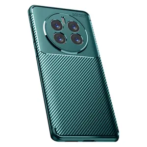 Realme 12 Pro Plus Kılıf Auto Focus Karbon Kapak - Koyu Yeşil