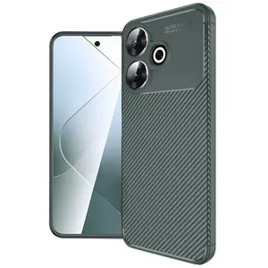 Xiaomi Redmi 13 4g Kılıf Auto Focus Karbon Kapak - Koyu Yeşil
