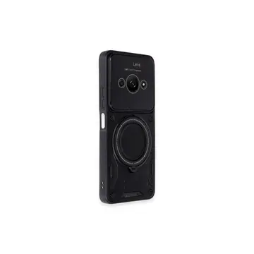 Xiaomi Poco C61 Kılıf Joy Lens Standlı Kapak - Siyah