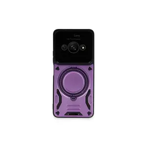 Xiaomi Poco C61 Kılıf Joy Lens Standlı Kapak - Mor